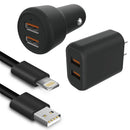 3-In-1 AC/DC/USB Power Charger for iOS Device