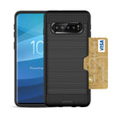 SAMSUNG GALAXY S10 Slim Armor Hybrid Case With Card Holder In Red