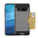 SAMSUNG GALAXY S10 Slim Armor Hybrid Case With Card Holder In Red