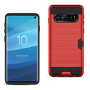 SAMSUNG GALAXY S10 Slim Armor Hybrid Case With Card Holder In Red