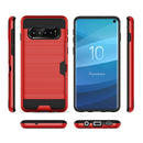 SAMSUNG GALAXY S10 Slim Armor Hybrid Case With Card Holder In Red