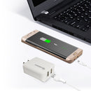 12W 2.4A Dual USB Travel Wall charger With 5FT  Micro USB Charging Cable In White